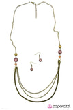Paparazzi "Just Getting Comfortable" Brass Necklace & Earring Set Paparazzi Jewelry