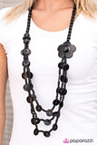 Paparazzi "Honolulu Hula" Black Necklace & Earring Set Paparazzi Jewelry