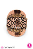 Paparazzi "Fancy Framework" Copper Ring Paparazzi Jewelry