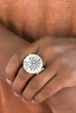 Paparazzi "Fine and Dandelion" Etched FASHION FIX Silver Ring Paparazzi Jewelry
