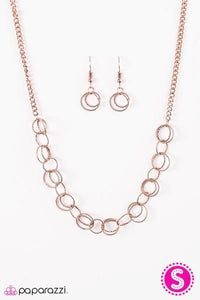 Paparazzi "One RING Leads To Another" Brass Etched Rings Necklace & Earring Set Paparazzi Jewelry