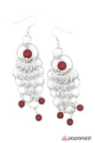 Paparazzi "Pearls of Wisdom - Red" earring Paparazzi Jewelry