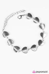 Paparazzi "Nothing But Heartbeat" Silver Bracelet Paparazzi Jewelry
