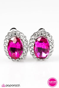 Paparazzi "Royal Chain" Pink Clip On Earrings Paparazzi Jewelry