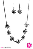 Paparazzi "A Rare Rose" Black Necklace & Earring Set Paparazzi Jewelry
