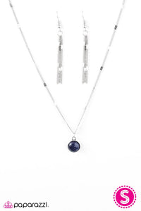 Paparazzi "Versed In Glitter" Blue Necklace & Earring Set Paparazzi Jewelry