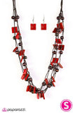 Paparazzi "Me, Myself, and ISLAND" Red Necklace & Earring Set Paparazzi Jewelry