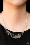 Paparazzi "She's a Beast" Gold Necklace & Earring Set Paparazzi Jewelry