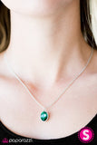Paparazzi "Chasing a Gleam" Green Necklace & Earring Set Paparazzi Jewelry