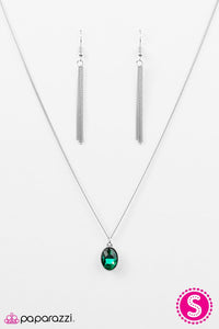 Paparazzi "Chasing a Gleam" Green Necklace & Earring Set Paparazzi Jewelry