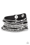 Paparazzi "Rhinestone Riot" Black Wrap Bracelet Paparazzi Jewelry