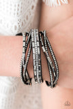 Paparazzi "Rhinestone Riot" Black Wrap Bracelet Paparazzi Jewelry