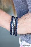Paparazzi "Rhinestone Rock Star" Blue Wrap Bracelet Paparazzi Jewelry