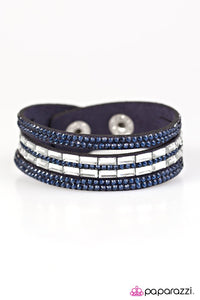 Paparazzi "Rhinestone Rock Star" Blue Wrap Bracelet Paparazzi Jewelry