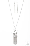 Paparazzi "Be A Little Wild" Silver Necklace & Earring Set Paparazzi Jewelry
