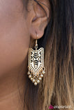 Paparazzi "Mayan Goddess" Gold Earrings Paparazzi Jewelry