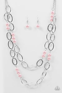 Paparazzi "Box Office Romance" Pink Necklace & Earring Set Paparazzi Jewelry