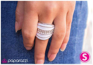 Paparazzi "Borderline Bombshell" White Ring Paparazzi Jewelry