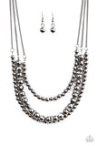 Paparazzi "Its A Diva Thing" Black Necklace & Earring Set Paparazzi Jewelry