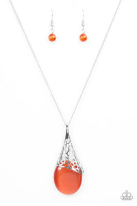 Paparazzi "Let's Take A Moonwalk" Orange Necklace & Earring Set Paparazzi Jewelry