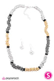 Paparazzi "Blurred Lines" Silver Necklace & Earring Set Paparazzi Jewelry