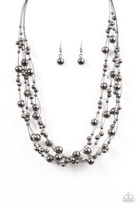 Paparazzi "Fierce and Fab-YOU-lous!" Black Necklace & Earring Set Paparazzi Jewelry