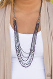 Paparazzi "Moto Motivation" Purple Necklace & Earring Set Paparazzi Jewelry