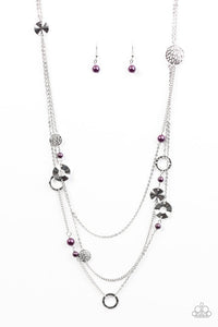 Paparazzi "Bright Here, Bright Now" Purple Necklace & Earring Set Paparazzi Jewelry