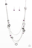 Paparazzi "Bright Here, Bright Now" Purple Necklace & Earring Set Paparazzi Jewelry