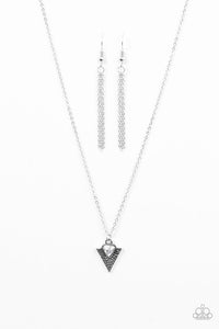 Paparazzi "Over My Arrowhead" White Necklace & Earring Set Paparazzi Jewelry