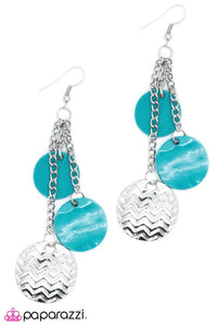 Paparazzi "You Are the Exception" Blue and Silver Disc Fringe Earrings Paparazzi Jewelry