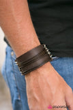Paparazzi "Every Man For Himself" Brown Leather Cording Silver Accent Urban Bracelet Unisex Paparazzi Jewelry
