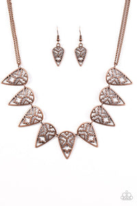 Paparazzi "Triassic Triumph" Copper Necklace & Earring Set Paparazzi Jewelry