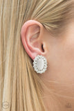 Paparazzi "On The Money" White Clip On Earrings Paparazzi Jewelry