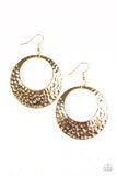 Paparazzi "Casual Shimmer" Gold Hammered Hoop Earrings Paparazzi Jewelry