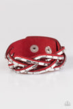 Paparazzi "Rock Legend" Red Wrap Bracelet Paparazzi Jewelry