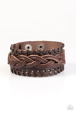 Paparazzi "Road Show" Brown Leather Braided Urban Bracelet Unisex Paparazzi Jewelry