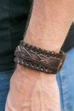 Paparazzi "Road Show" Brown Leather Braided Urban Bracelet Unisex Paparazzi Jewelry