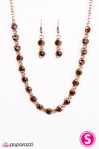 Paparazzi "She's a Glam-Eater" Copper Necklace & Earring Set Paparazzi Jewelry