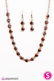 Paparazzi "She's a Glam-Eater" Copper Necklace & Earring Set Paparazzi Jewelry