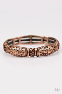 Paparazzi "Romance In Rome" Copper Floral Pattern Bracelet Paparazzi Jewelry