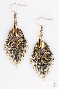 Paparazzi "Wing-it" Brass Earrings Paparazzi Jewelry