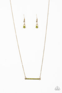 Paparazzi "Give Me Some Glitter" Green Necklace & Earring Set Paparazzi Jewelry