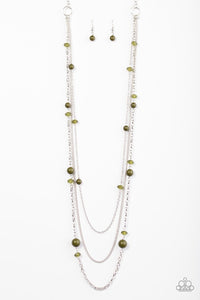 Paparazzi "Triple Tango" Green Necklace & Earring Set Paparazzi Jewelry