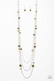 Paparazzi "Triple Tango" Green Necklace & Earring Set Paparazzi Jewelry