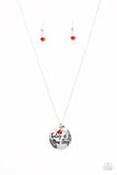 Paparazzi "New Day, New Beginnings" Red Necklace & Earring Set Paparazzi Jewelry