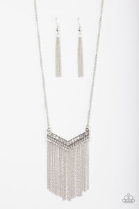 Paparazzi "Gotta Have Fringe" White Necklace & Earring Set Paparazzi Jewelry