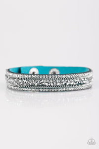 Paparazzi "GLAM On Fire" Blue Wrap Bracelet Paparazzi Jewelry