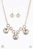 Paparazzi "Hypnotized" Gold BLOCKBUSTER Necklace & Earring Set Paparazzi Jewelry