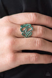 Paparazzi VINTAGE VAULT "Dress It Up" Green Ring Paparazzi Jewelry